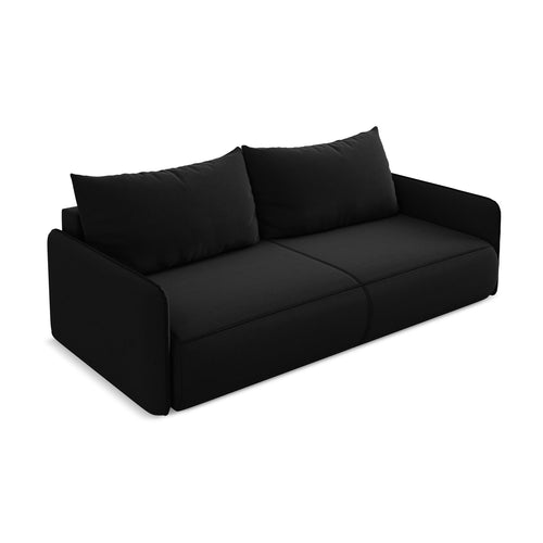 LaMiaSofa 3-zits slaapbank Palermo - velours - zwart - 216x105x86