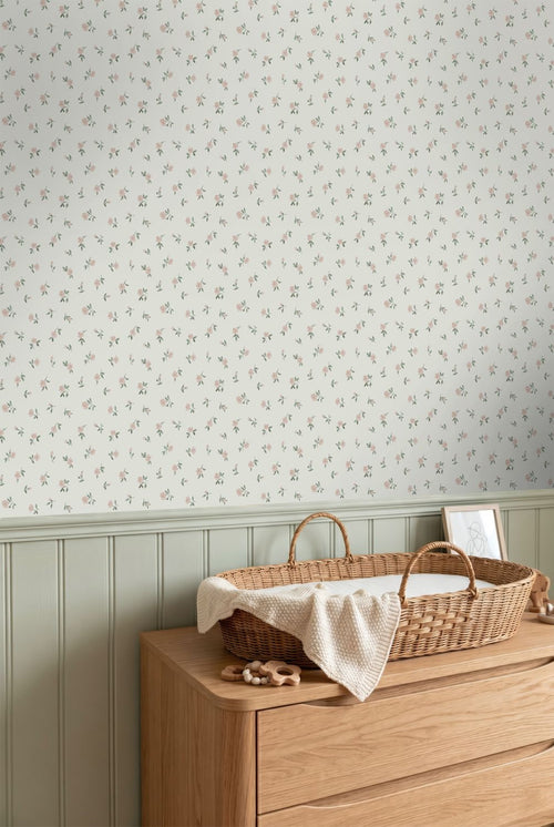 ESTAhome behang vintage bloemetjes groen - 50 x 900 cm - 132217