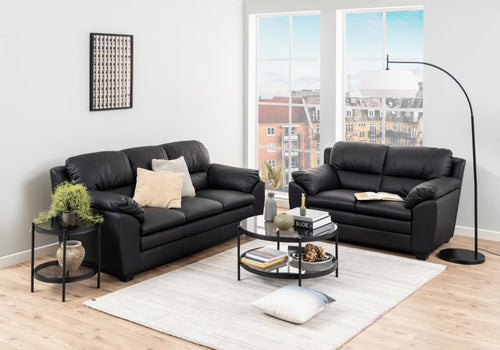 BRAM Salontafel Kastrup - ø79 cm - zwart met Smoked glass - vtwonen shop