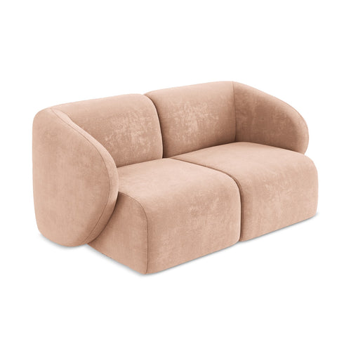 LaMiaSofa Tweezits modulaire bank Cervo - chenille stof - perzik - 174x94x75