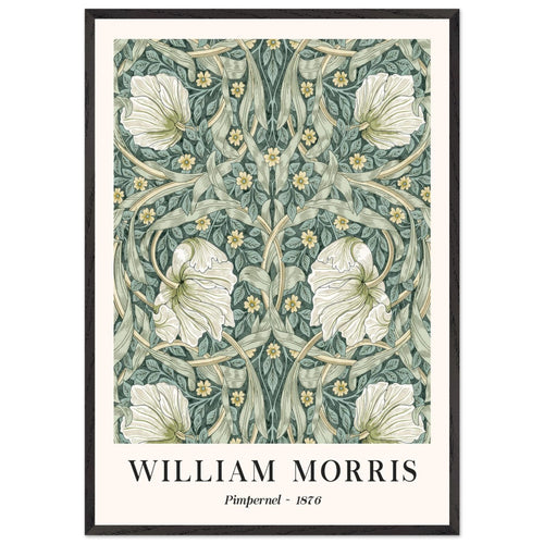 Artfulprints Poster met Lijst William Morris - Pimpernel 1876   - 70x100 cm - Groen
