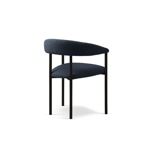 Set van 2 stoelen met gesp Lea boucle donkerblauw - 53.5x56.5x74cm