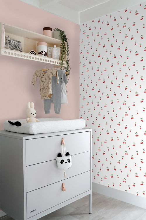 ESTAhome behang kersen wit en rood - 50 x 900 cm - 131652 - vtwonen shop