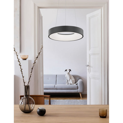 Merano Bancroft 38cm Geïntegreerde LED Hanglamp Plafondlamp Sandy Zwart Aluminium LED 30W 1950Lm 3000K