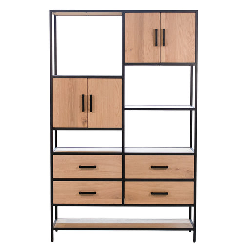 DÉJA Living Vakkenkast Soy - Metaal/Eikenhout - 120x40x190cm - vtwonen shop