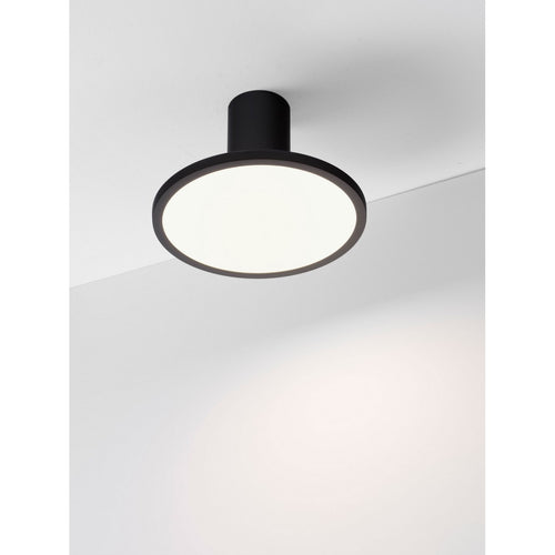 Nova Luce EKEI 20 cm geïntegreerde LED-plafondlamp, halfverzonken, zandkleurig zwart, LED 14W 1085lm 3000K