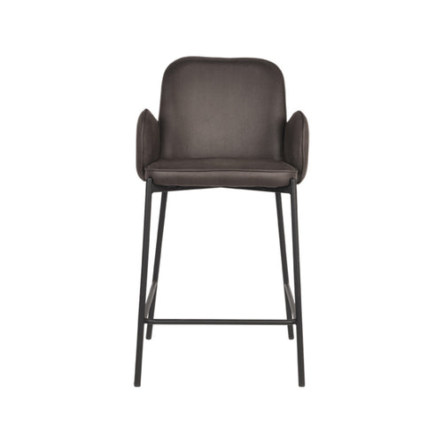 LABEL51 Barkruk Jari - Antraciet - Zithoogte 65cm - Set van 2