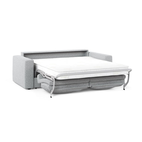 Cosmopolitan Design - Converteerbare bank Grena 3-zits, structurele stof lichtgrijs - 100x205x90cm