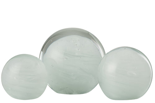 J-Line presse-papier Twister Rond - glas - wit large - vtwonen shop