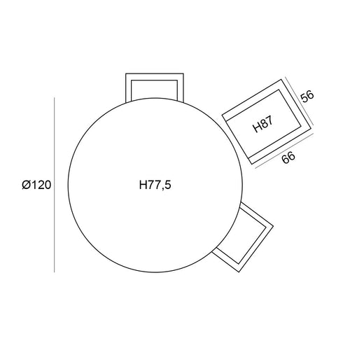 Garden Impressions tuinset Angela - Duuk - donker grijs - Ø120 cm - 5-delig