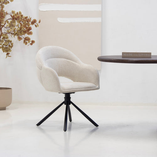DÉJA Living Eetkamerstoel Celeste - Beige - Draaibaar - Set van 2 - vtwonen shop