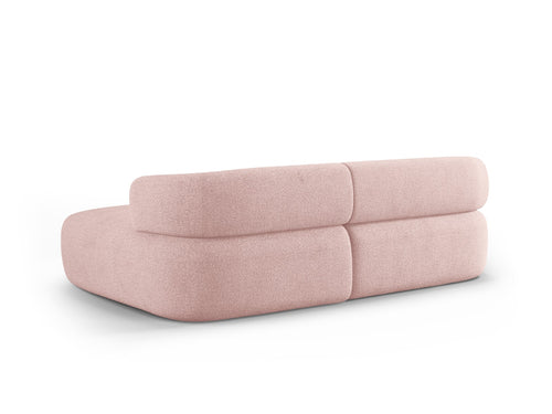 Micadoni rechter hoekbank Jenny 5-zits, boucle poederroze - 145x200x73cm