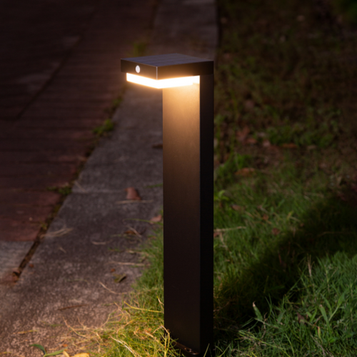 Lighto | Lantaarn zwart solar voor buiten 70 cm | Oplaadbaar | Werkt op zonne-energie