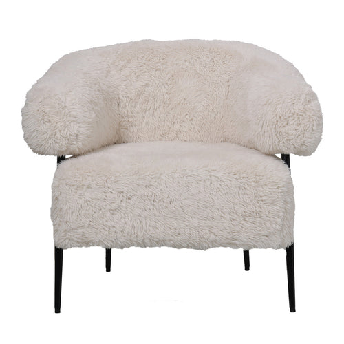 DÉJA Living Fauteuil Bogo Fluffy - Beige Stof - 86x74x78cm - vtwonen shop