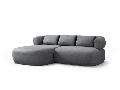 Micadoni linker hoekbank Jenny 5-zits, chenille donkergrijs - 145x200x73cm