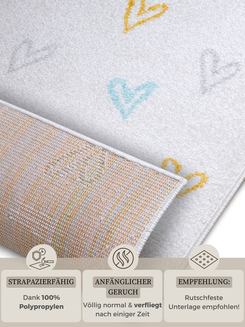 Hanse Home Adventures children's carpet Hearts Cream Multicolor 160x235 cm