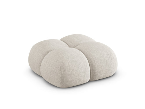 Cosmopolitan Design Poef Loretto structurele stof beige - 90x90x40cm