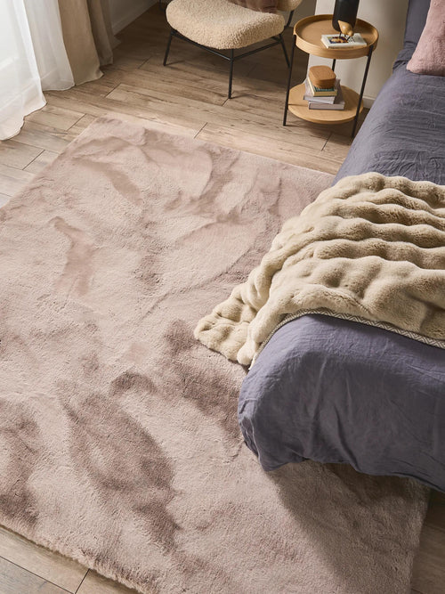 benuta nepbont vloerkleed Dave - taupe - 200x200 cm