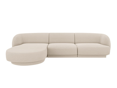 Micadoni Poef Miley 4-zits, boucle beige - 156x255x70cm