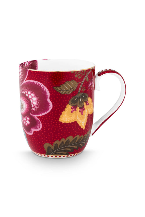 Pip Studio - Blooming Tales Fantasy Dark Red - Set van 2 Mokken Small - Koffiekopjes - 200ml