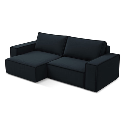 LaMiaSofa hoekbank links Livorno - velours - koningsblauw - 257x148x82