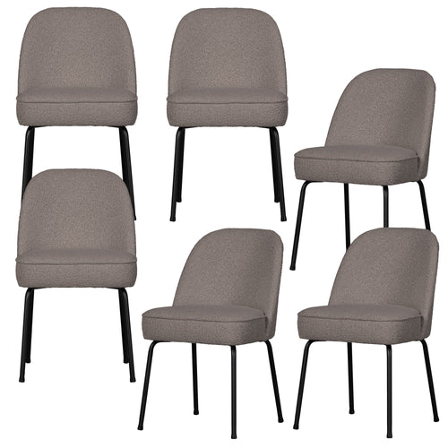 WOOOD eetkamerstoelen Vogue - Velvet - Nougat - Set van 6