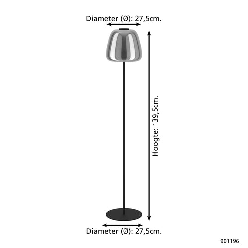 EGLO connect.z staande lamp Alfero-Z - led - glas - zwart/chroom - vtwonen shop
