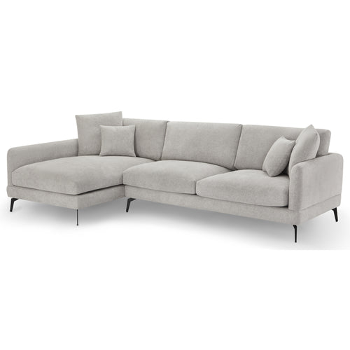 Furnhouse chaise longue bank links Maggie - Grijs - Stof - 95x290x90