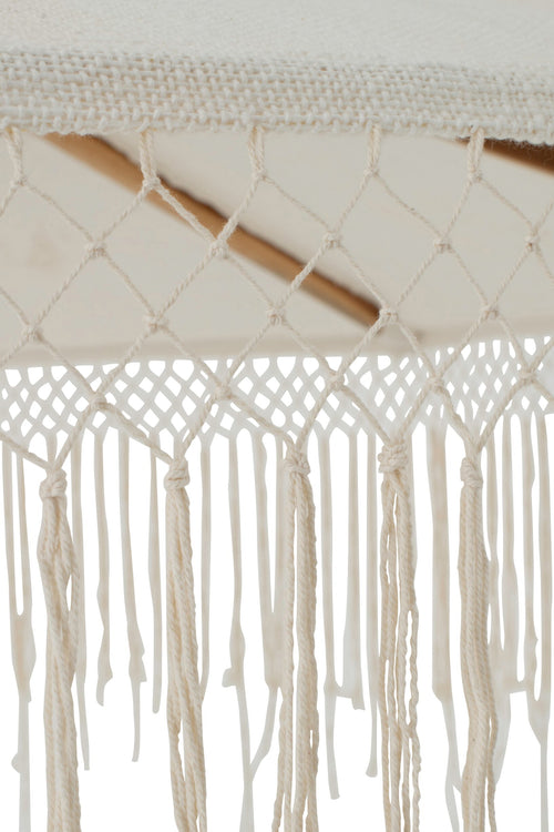 J-Line parasol Macrame - hout - ecru