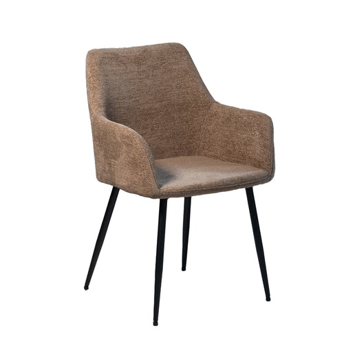 Giga Meubel Eetkamerstoel Annabel - Stof/Metaal - Taupe - Set van 2 - vtwonen shop