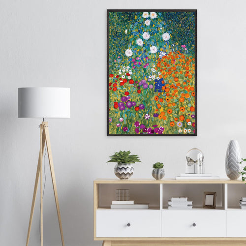 Artfulprints Poster met Lijst Gustav Klimt - Blumengarten   - 70x100 cm - Meerkleurig