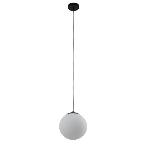 Lighto | Hanglamp cafe zwart met opaal glas 20 cm Ø | Evie - vtwonen shop