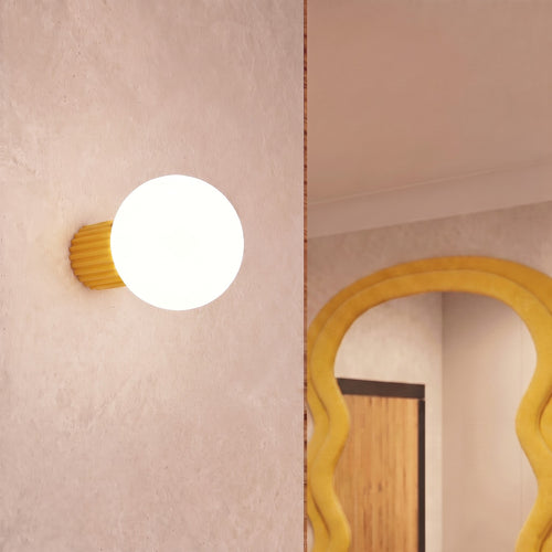 Sollux Lighting Wandlamp HALO geel IP44 - 12x17x12cm