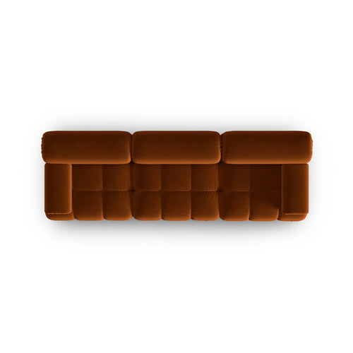 Cosmopolitan Design - Modulaire bank Cortina 3-zits, flueel terracotta - 94x282x70cm