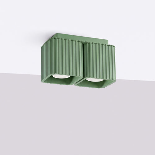 Sollux Lighting Plafondlamp RIFF 2 saliegroen GU10 - 20,5x10x12cm
