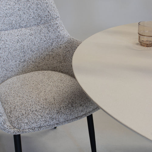 DÉJA Living Eetkamerstoel Noé - Beige/Zwart - Zithoogte 47cm - Set van 2 - vtwonen shop