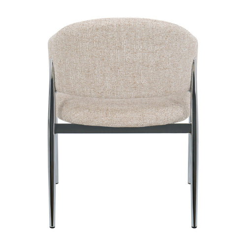 DÉJA Living Eetkamerstoel Dénia - Beige/Chrome Stof - Set van 2 - vtwonen shop