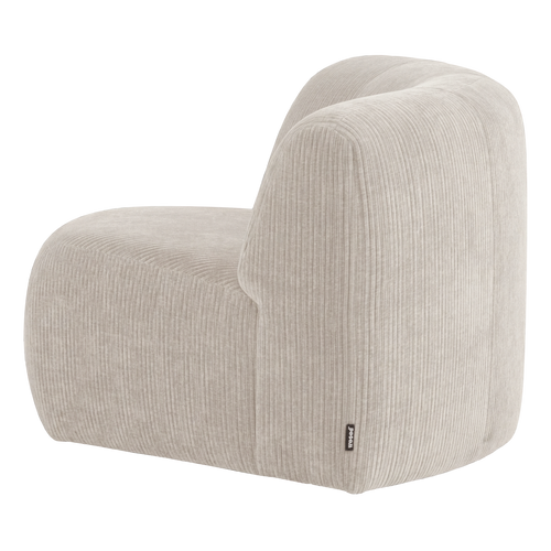 WOOOD hoekelement rond Mojo Base - Ribstof - Ecru - 74x110x110