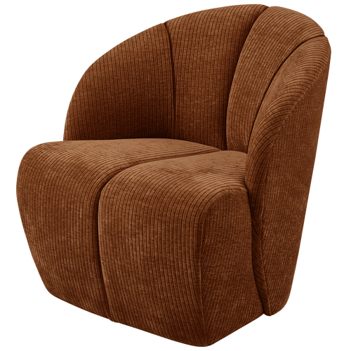 WOOOD draaifauteuil Mojo - Geweven Ribstof - Rost Bruin - 75x68x77 cm - vtwonen shop