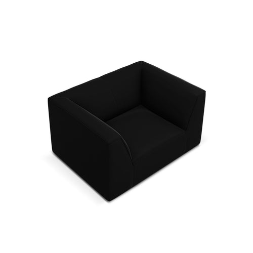 Cosmopolitan Design - Fauteuil Siena flueel zwart - 92x120x69cm