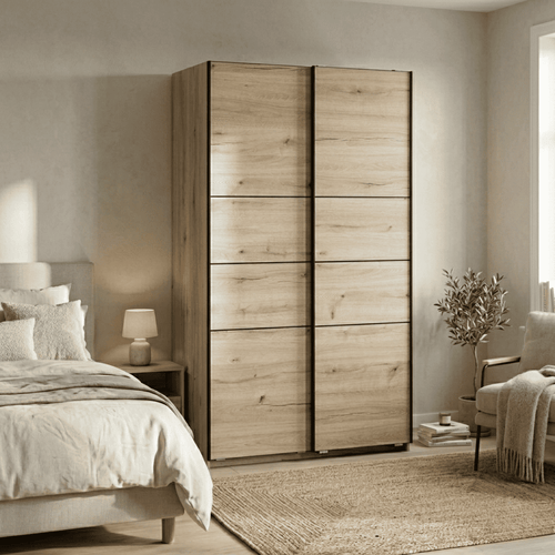 Calicosy - 2-deurs LINE - Licht hout 116,6x59,8x203 cm