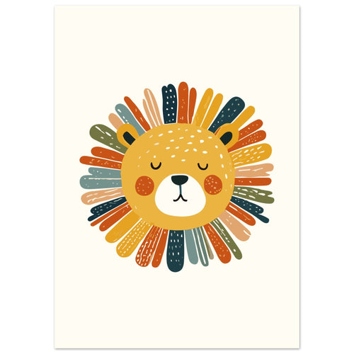 Artfulprints  Boho leeuw   poster 50x70 cm - vtwonen shop