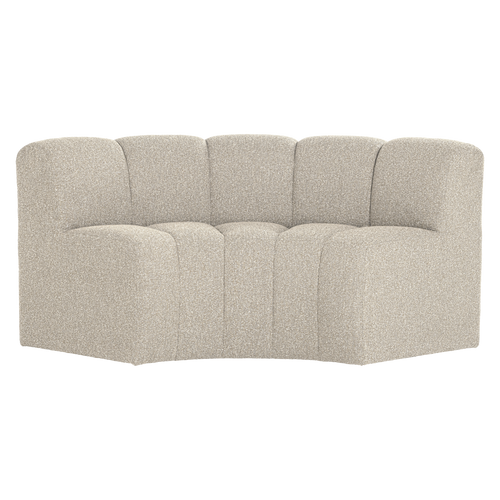 WOOOD eetbank halfronde hoek rugleuning Mojo - Bouclé - Beige - 83x152x74