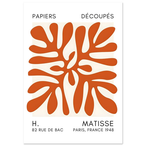 Artfulprints Poster met Lijst Matisse - Deep ocean orange   - 30x40 cm - Oranje
