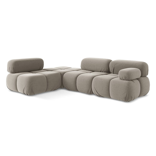 LaMiaSofa hoekbank links Sanremo - velours - taupe - 285x190x70