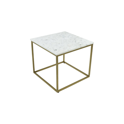 Kick bijzettafel Marble 50x50cm - Wit - vtwonen shop