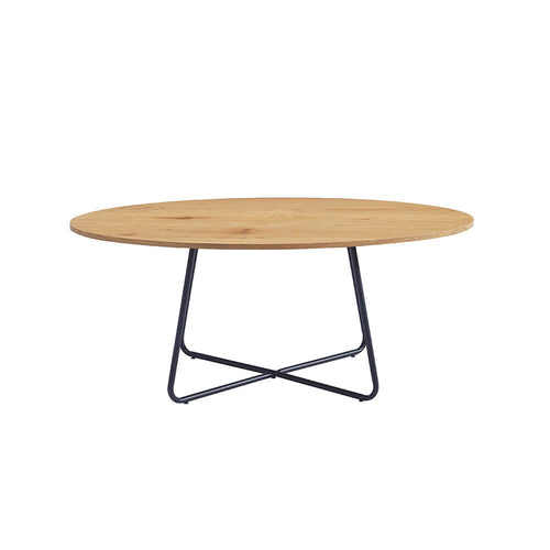 HOME DELUXE - Salontafel ovaal NOVARIS 110 x 66 x 47 cm - Geolied Eiken