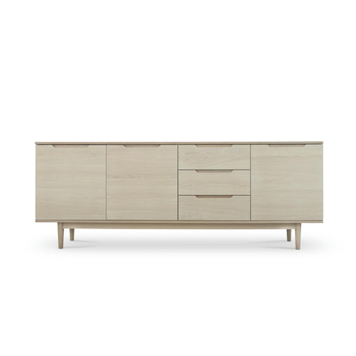 Furnhouse 4-deurs dressoir Kerteminde - Witte olie - MDF, eikenfineer - 45x213x80