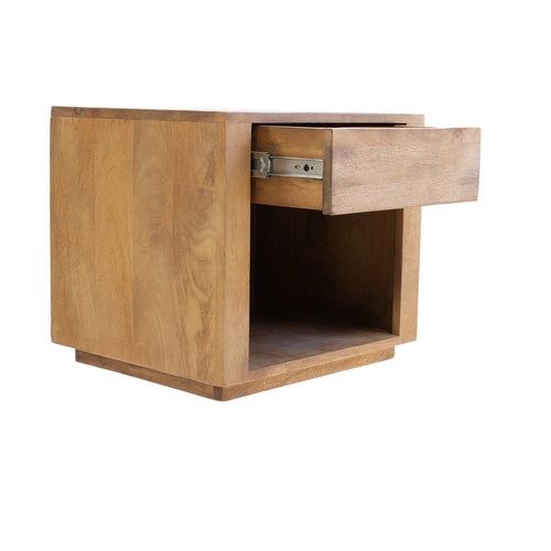 Giga Meubel Nachtkastje Macie - Naturel - Mangohout - 45x38x40cm