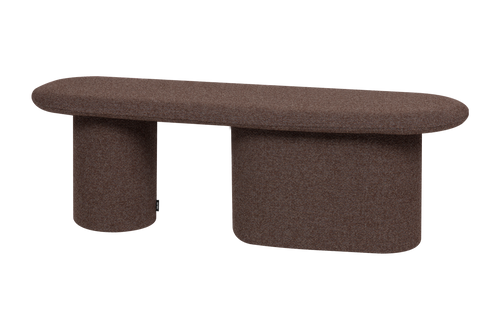 noo.ma Rull Bench - gestoffeerde bank 130 cm, Chocolate Brown Bouclé